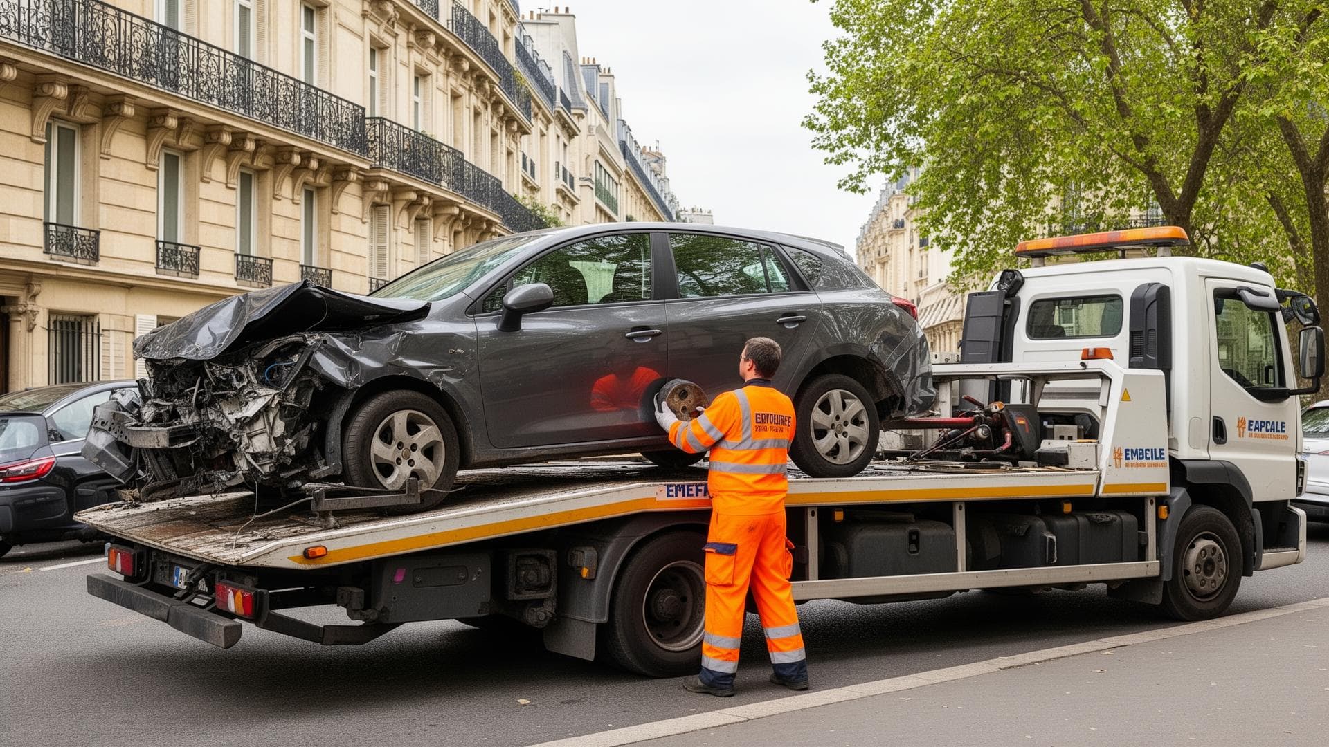 Enlevement vehicule accidente - Paris
